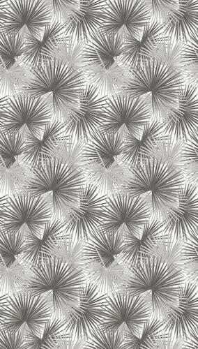 Vliesová napájateľná štrukturovaná tapeta, Šedé palmové listy v bielom